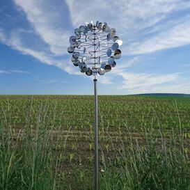 Metallisches Windspiel mit Schalen und Stab - Viento